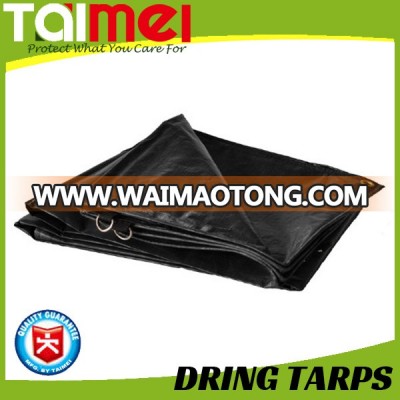 Black Durable D-Ring Tarp with Sewing Triangle