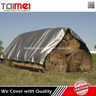 Round Bale Silver Heavy Duty Breathable Hay Tarps